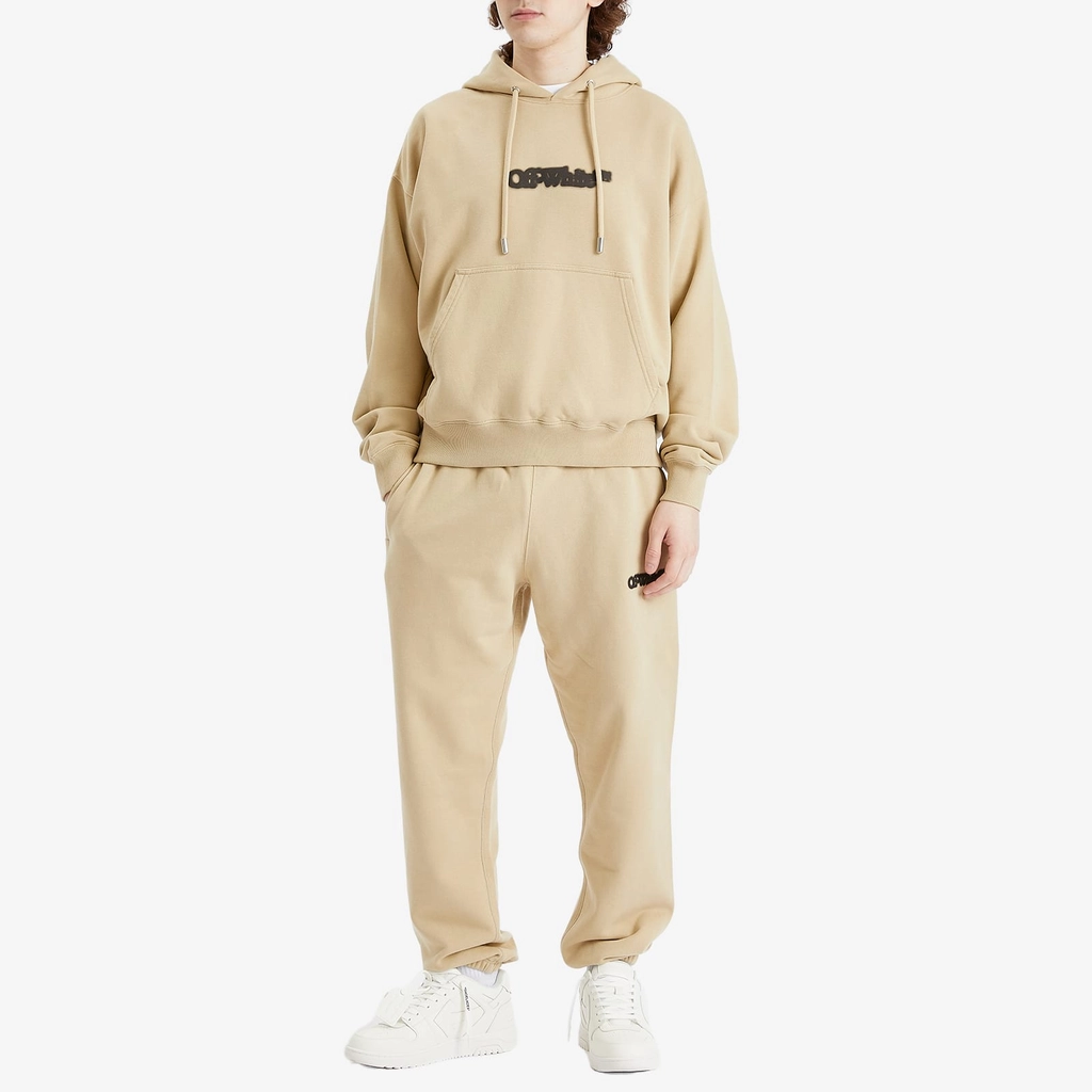 Off White Men's Spray Arrow Skate Hoodie Crème Brulee